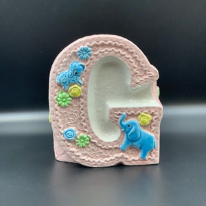 Vintage Inarco Japan Baby Girl Nursery Ceramic Planter Letter G  #CB-2015