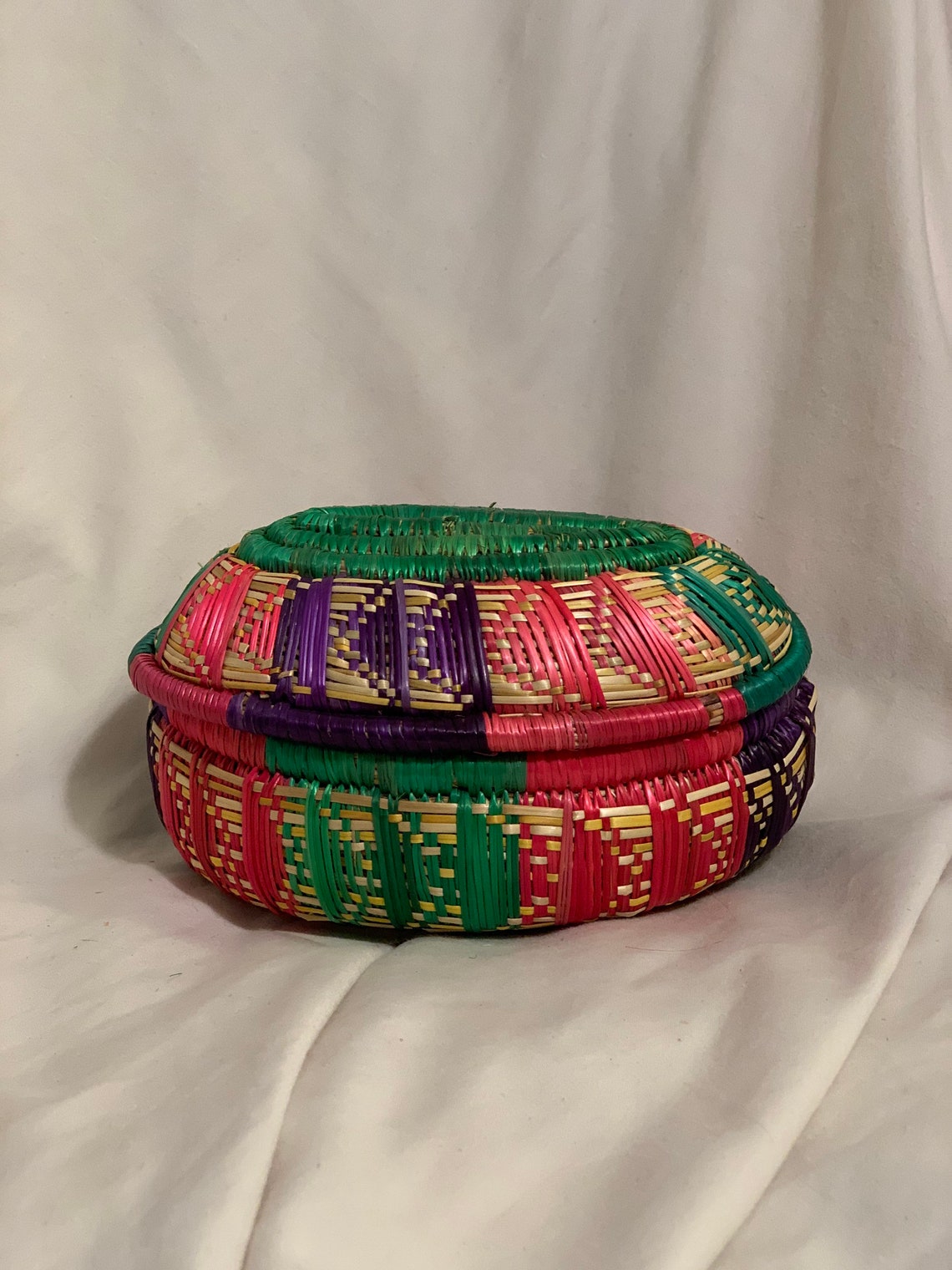 Colorful Authentic Ethiopian Handmade Habesha Mesob Basket With Lid Etsy