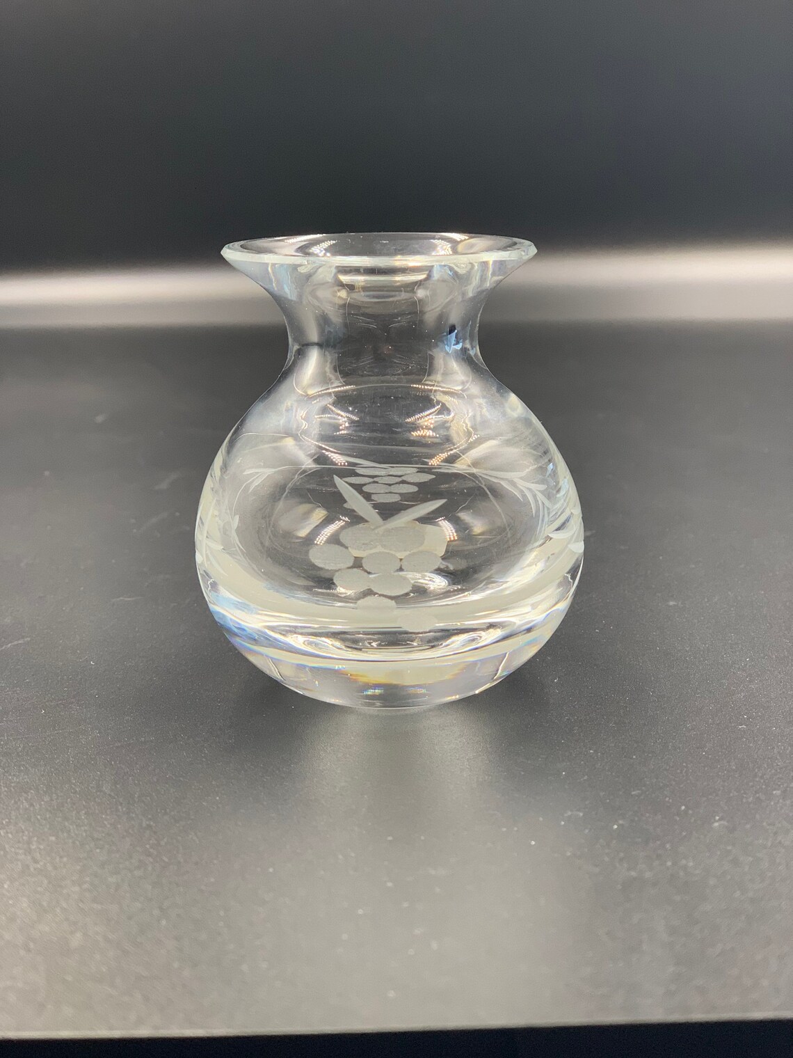 Duiske Irish Handcut Glass Miniature Vase Grapevine Pattern Etsy UK