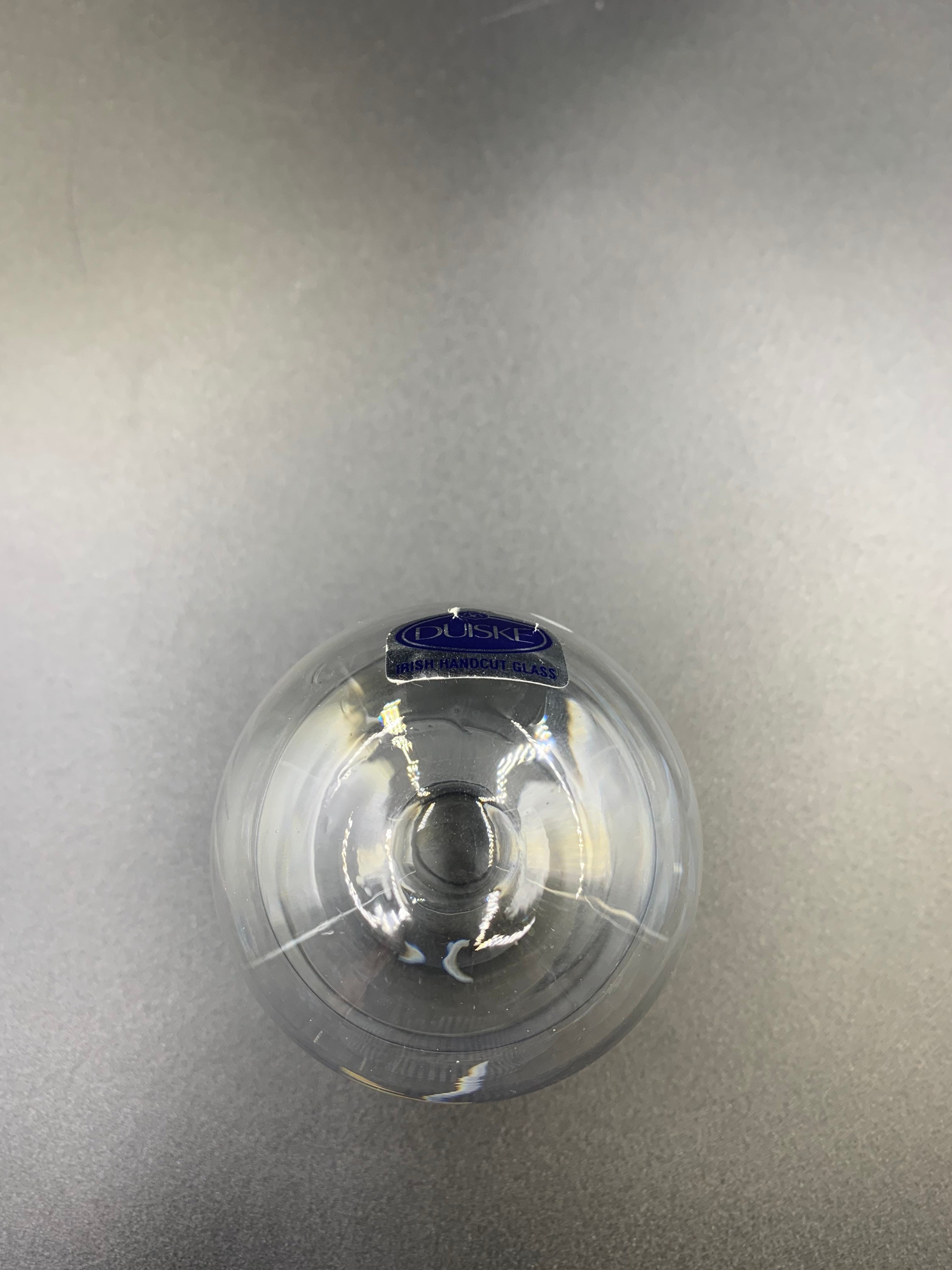 Duiske Irish Handcut Glass Miniature Vase Grapevine Pattern Vintage