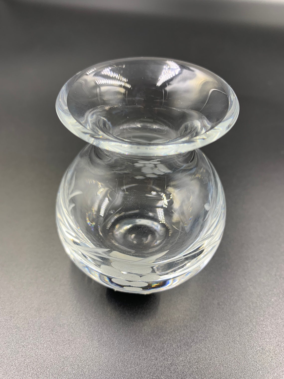 Duiske Irish Handcut Glass Miniature Vase Grapevine Pattern Etsy UK