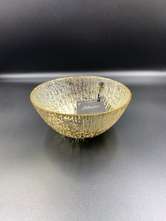 Hammered Handcrafted Glass Serving Bowl