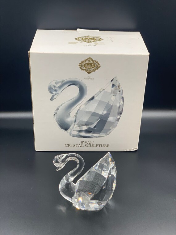 RARE Shannon by Godinger Lead Crystal Swan Sculpture Hand Etsy