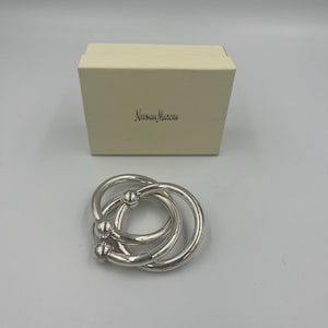 Vintage Neiman Marcus Sterling Silver Triple Ring Baby Rattle / Baby gift / Baby shower gift / Sterling baby rattle