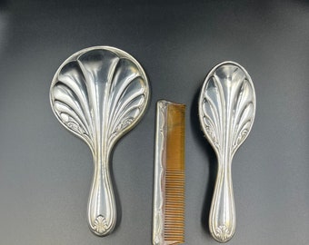 Antique Sterling Silver Reed & Barton Vanity Set (Hand Mirror, Hairbrush And Comb)