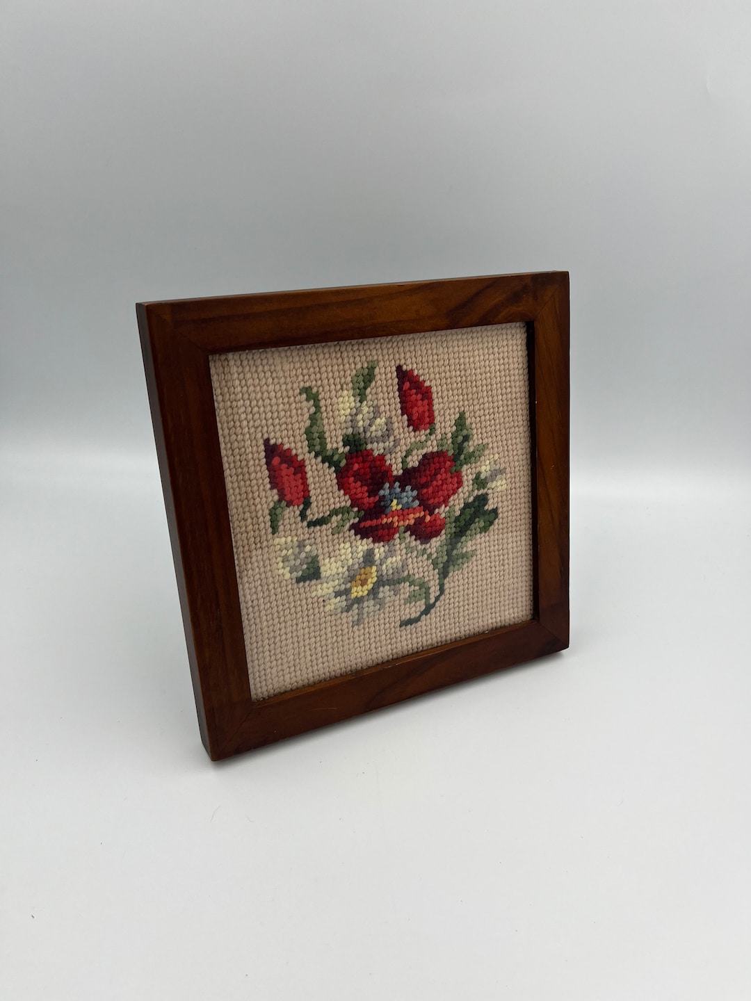 Panneau à Broder Crewel Vintage - Tournesol MCM 17x50 (vu Dans Mad Men)