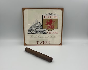 Original Vintage label of Tavern Cigars cigar box, with copper frame / Ready to hang wall art / Cigar collectors / Collectors of tobacciana.