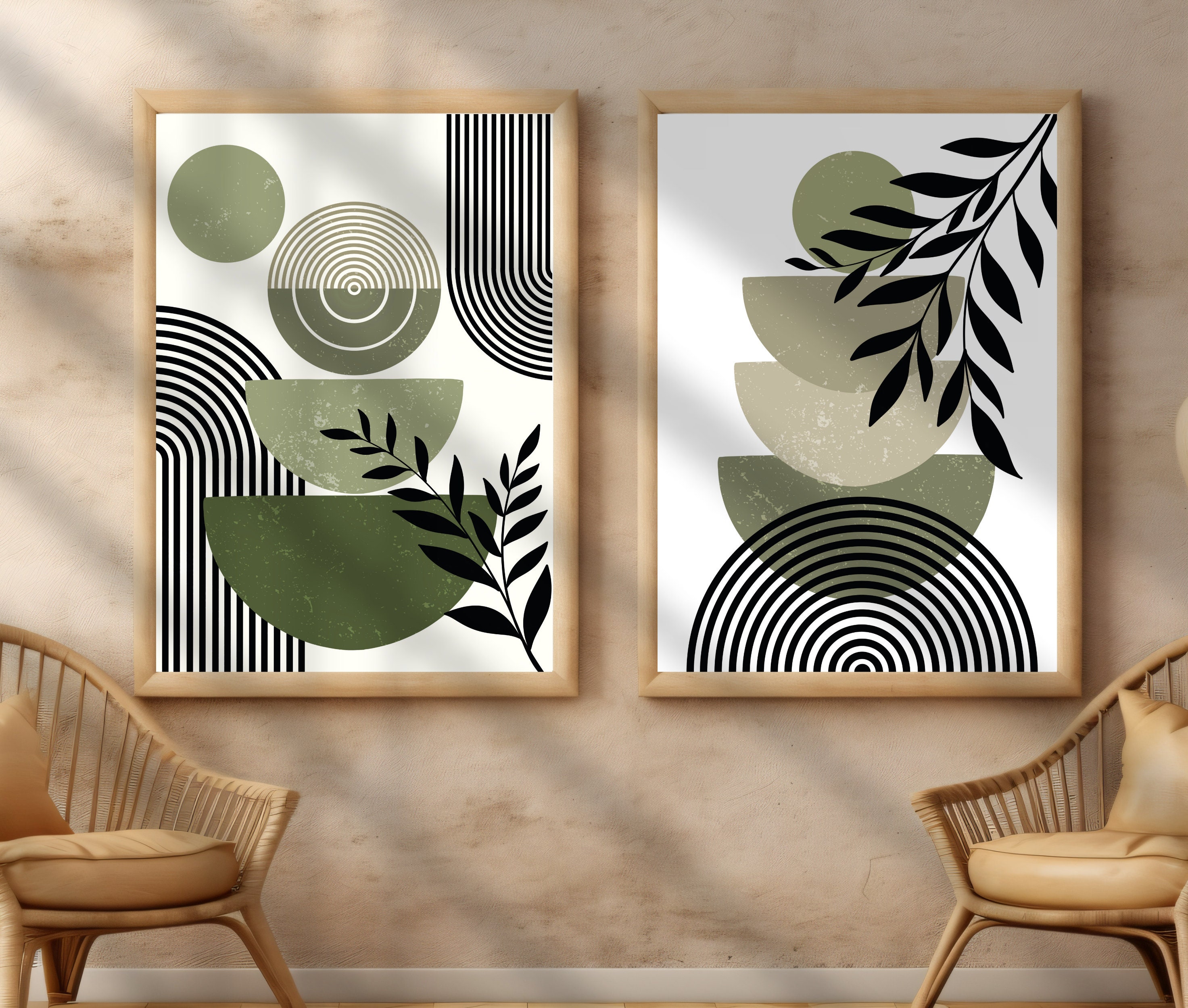 Set of 8 Pcs Sage Serenity Wall Art Collection - Minimalist Boho Prints ...