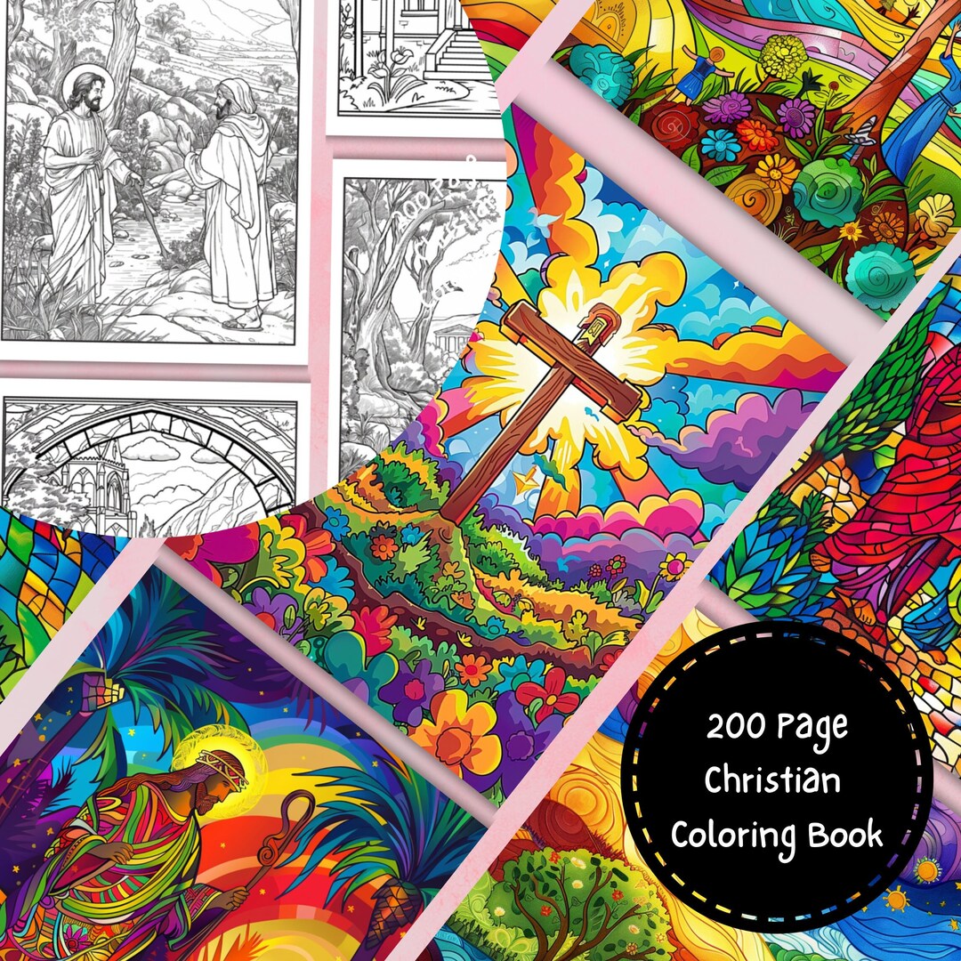 200 Page Christian Coloring Pages for Kids and Adults Printable Bible ...