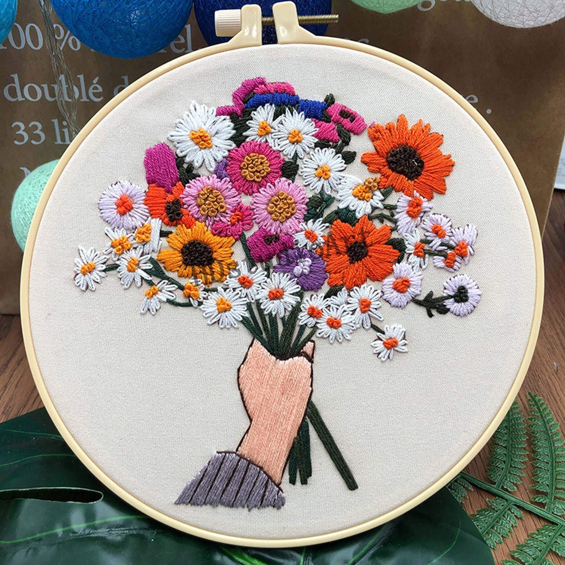 Handmade DIY Embroidery Decoration Ornaments Plant Flower Etsy