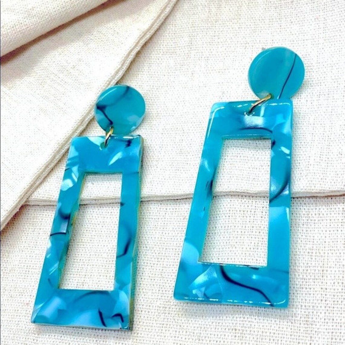 Geometric Acrylic Earrings Statement Earrings Acrylic Etsy