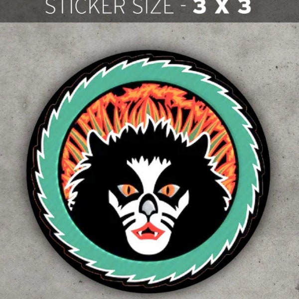 KISS Peter Criss 3”x3” Round RNRO Sticker! easy peel, waterproof vinyl!!