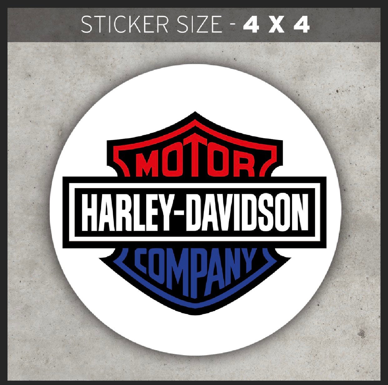 Harley Davidson 4” Round Vinyl Sticker!