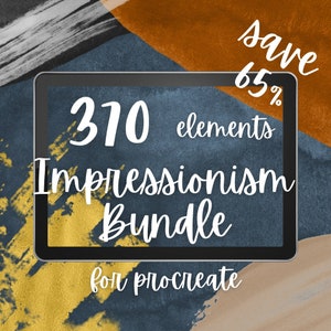 Kit Impressionismo definitivo per Procreate. Pennelli a olio Procreate per dipingere come Monet, Van Gogh ecc. + Texture di carta telata, tavolozze di colori