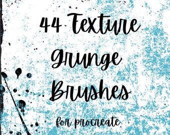 44 Procreate Texture Brushes. Grunge Brushes to Add Depth to Procreate Painting or Calligraphy. All Kinds of Grit, Grain, Splatter, Flakes.