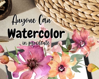 Anyone Can Watercolor Brushes for Procreate. Realistic Watercolor Painting. Has Painting Brush, Blender, Eraser, Watercolor Paper, Palettes.