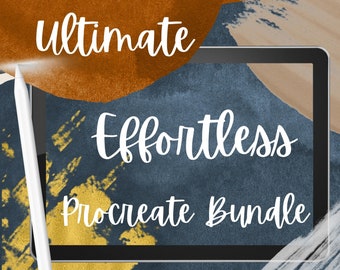 Ultimate Effortless Procreate Bundle. Procreate Brushes for Painting Watercolor, Gouache Oil Acrylic. Canvas Paper Textures, Color Palettes.