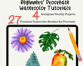 Beginners' Procreate Watercolor Class: Step by Step Guide to Instagram Worthy Artworks with Confidence. Bonus Realistic Watercolor Brushes