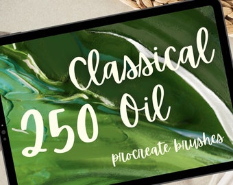250 Classical  Brushes for Procreate. Realistic Oil Painting Acrylic Painting. Palette Knife, Impasto Strokes, Abstract Painterly Style etc
