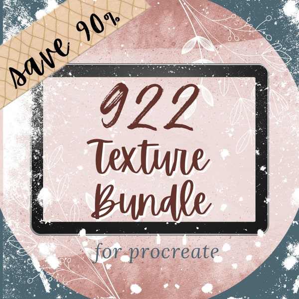 922 Texture Brushes Procreate Bundle. All Kinds of Grit, Grain, Splatter, Grunge, Fabric, Half Tone, Animal Skin Fur, Nature Textures etc..