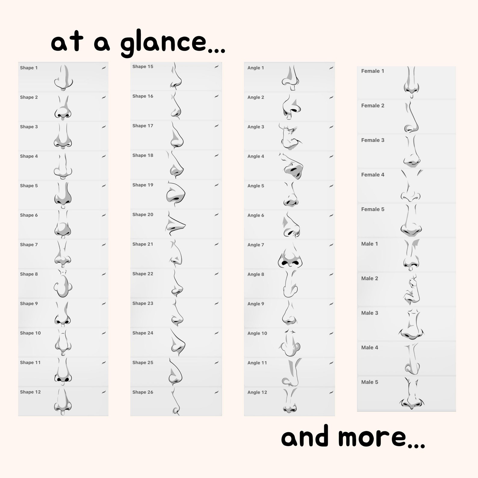 50 Effortless Nose Procreate Stamps. Noses for Men Women Etsy