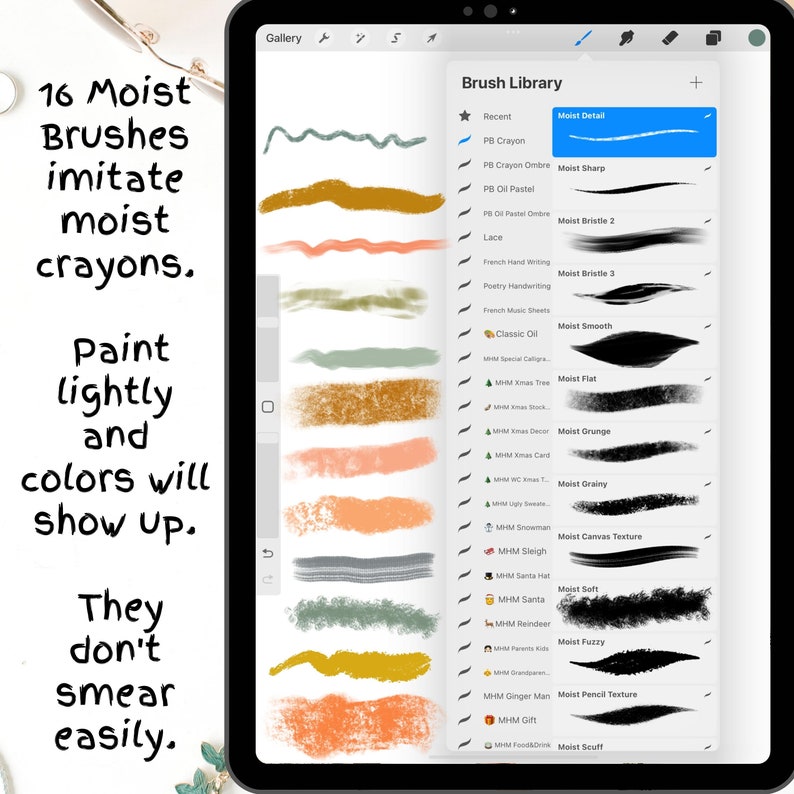 158 Wax Crayon Brushes for Procreate. Realistic Oil Pastel Etsy