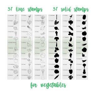 407 Fruits Veggies Procreate Stamps. Fruit & Vegetable Guides in ...