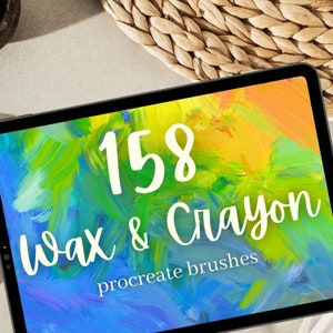 158 Wax Crayon Brushes for Procreate. Realistic Oil Pastel Crayon Painting. Includes Moist Crayons, Dry Crayons, Wax Brushes, Blender etc..