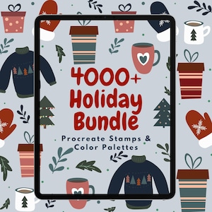 4000+ Mega Holiday Bundle - Procreate Stamps and Swatches for Halloween, Christmas, Easter, Valentine&#39;s Day, Thanksgiving, Cinco de Mayo etc