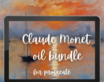 Lot de pinceaux à l'huile Claude Monet pour la procréation. Pinceaux de peinture à l'huile réalistes et palettes de couleurs inspirés de Claude Monet. Style impressionnisme.