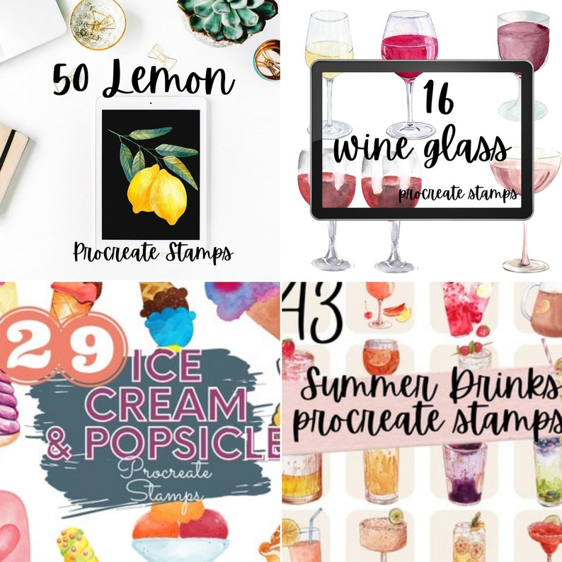 3031 Summer Procreate Bundle. Summer Stamps and Color - Etsy