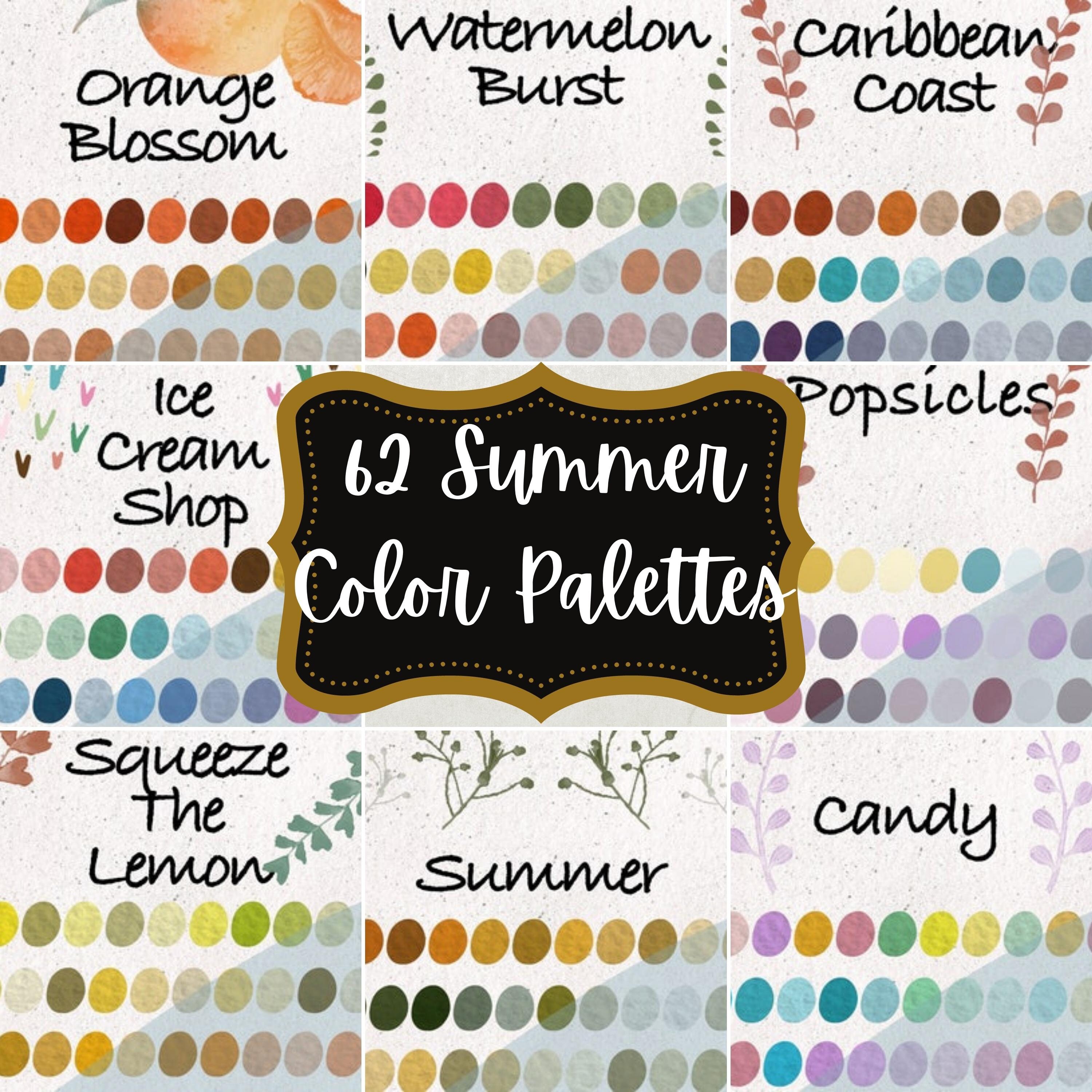 3031 Summer Procreate Bundle. Summer Stamps and Color Palettes. Summer ...