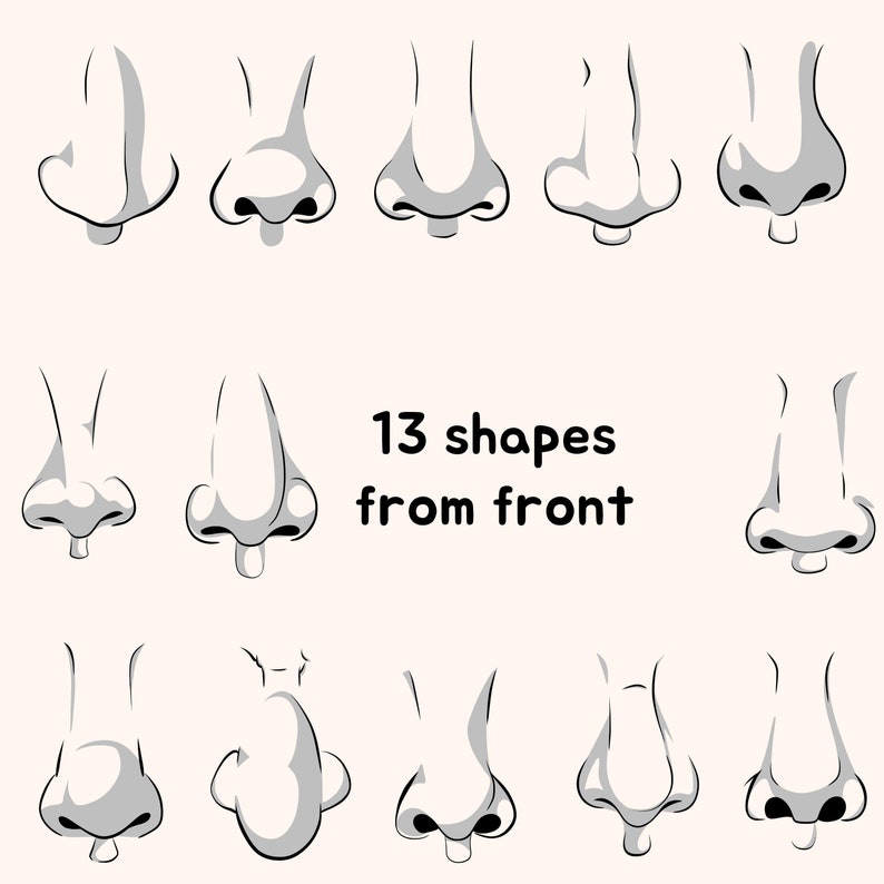 50 Effortless Nose Procreate Stamps. Noses for Men Women Etsy