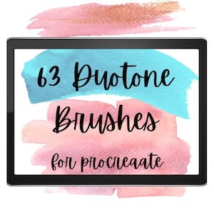 63 Duotone Brushes for Procreate. Color Changing Brushes for Calligraphy, Watercolor, Inking, Sketching, Drawing and Chalk. Dual Tone Brush.