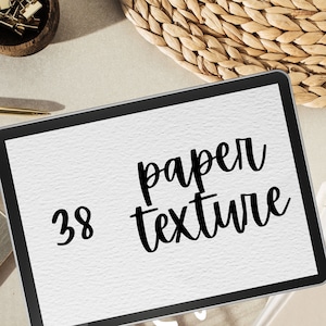 38 Procreare la carta. Pennelli Procreate per texture di carta realistiche. Ideale per acquarello olio acrilico guazzo ecc. Carta da acquerello inclusa