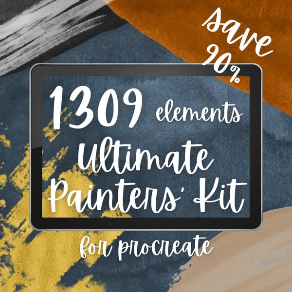 Ultimate Painters' Kit for Procreate. Procreate Brushes for Painting Watercolor, Gouache Oil Acrylic. Canvas Paper Textures, Color Palettes.
