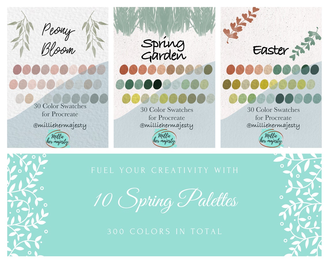 10 Spring Palettes for Procreate 300 Colors Easter Eggs - Etsy Canada