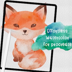 Effortless Watercolor Brushes for Procreate. Realistic Watercolor Painting on iPad. Includes Water Blender, Watercolor Paper Texture, Stamps