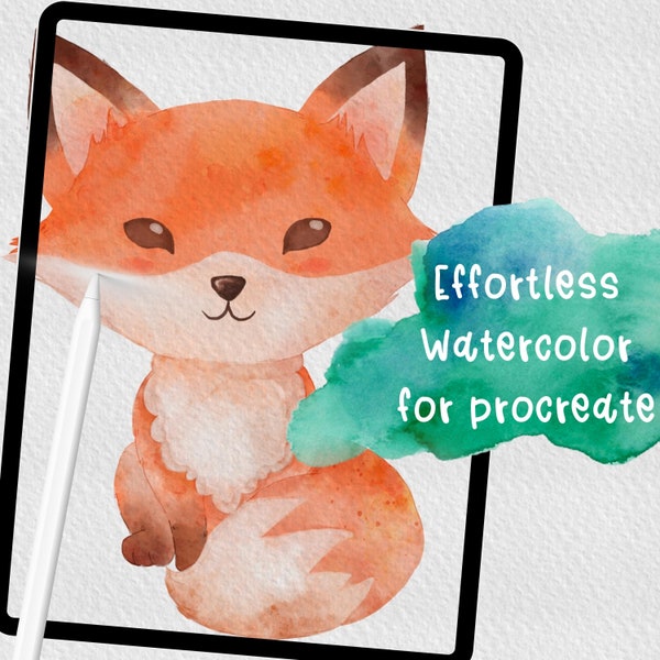 Effortless Watercolor Brushes for Procreate. Realistic Watercolor Painting on iPad. Includes Water Blender, Watercolor Paper Texture, Stamps