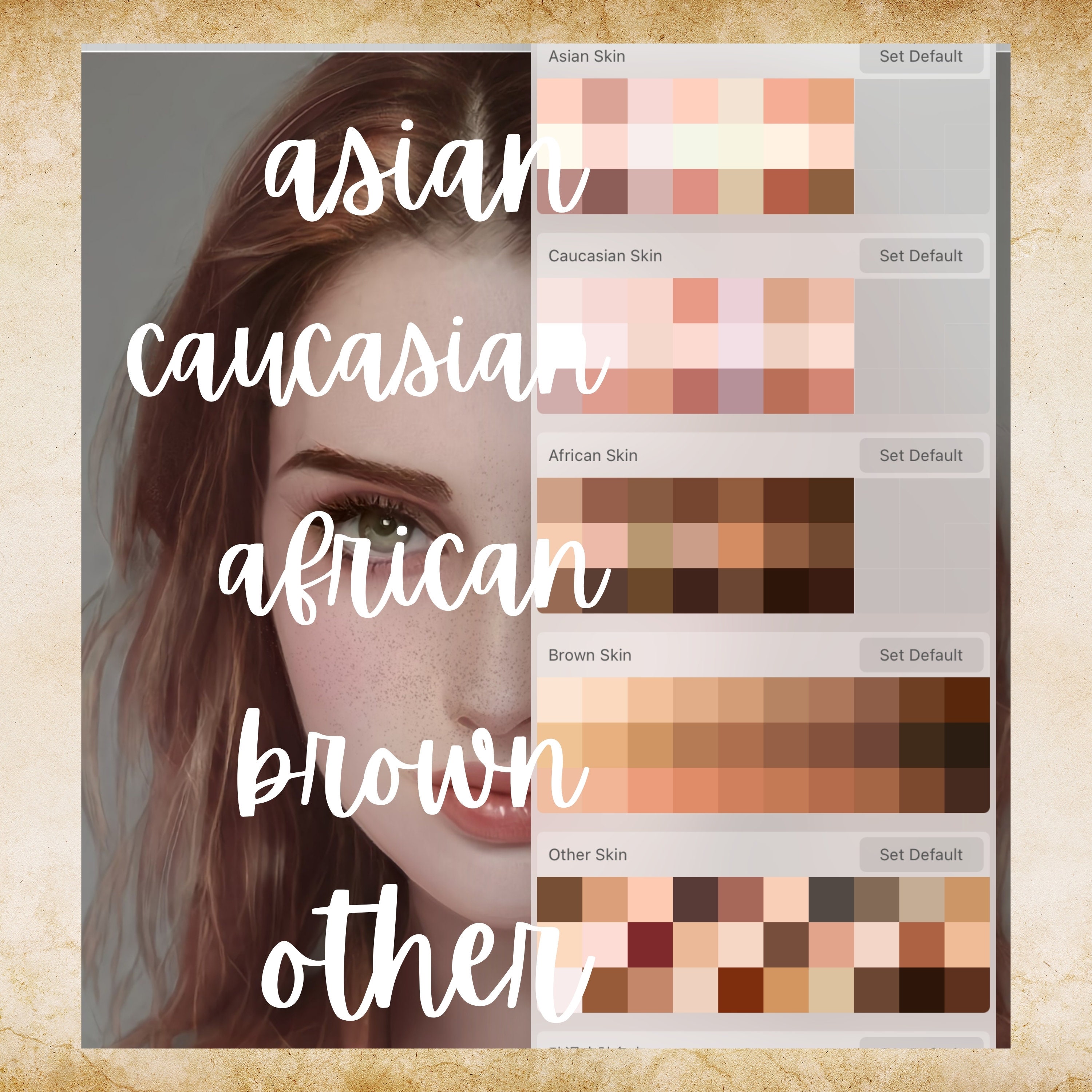 5 Skin Tone Color Palettes for Procreate 105 Procreate - Etsy Canada