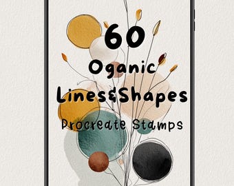 60 formes de lignes organiques procréent des tampons. Motifs bohèmes minimalistes réalistes peints à la main. Licence commerciale.