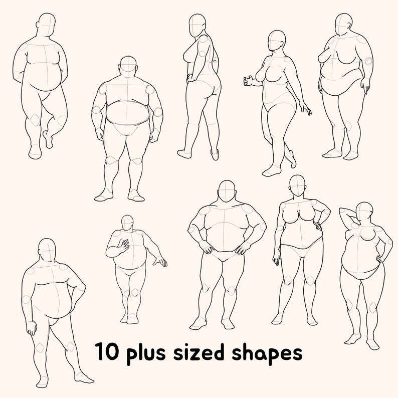 Pinterest Simple Body Shape 50 Effortless Body Shape Procreate Stamps. Body for Men Women Kids of ...