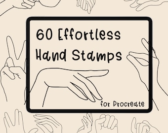 60 Effortless Hand Procreate Stamps. Hands for Men Women Children. Great for Beginners and Professionals to Make Portrait Anime etc Fast