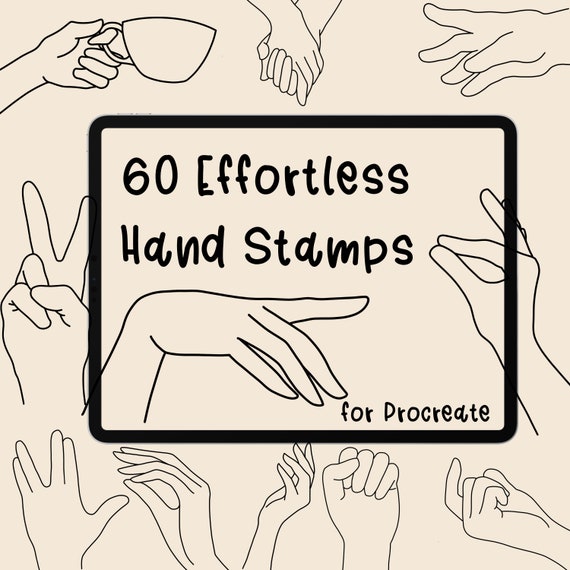 60 Effortless Hand Procreate Stamps. Hands for Men Women Children. Great for Beginners and Professionals to Make Portrait Anime etc Fast