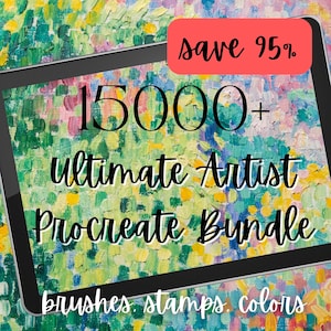 15000+ Premium Procreate Brushes Stamps and Swatches for Watercolor Gouache Oil Acrylic Alcohol Ink Pastel Crayon Calligraphy Hand Lettering