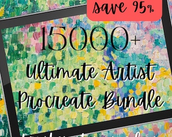Plus de 15 000 tampons et échantillons de pinceaux Procreate de qualité supérieure pour aquarelle, gouache, huile, acrylique, alcool, encre, crayon, pastel, calligraphie, lettrage à la main