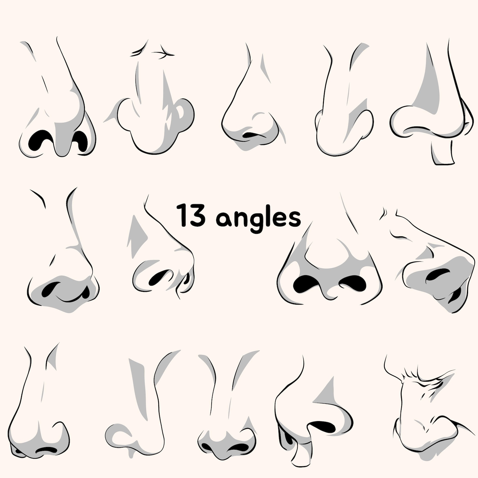 50 Effortless Nose Procreate Stamps. Noses for Men Women Etsy