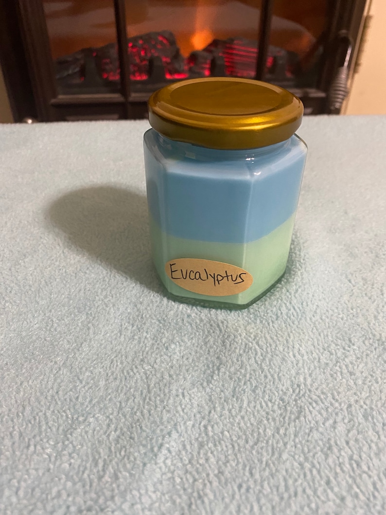 6 ounce Eucalyptus Scented Soy Candle Hand Poured Sale