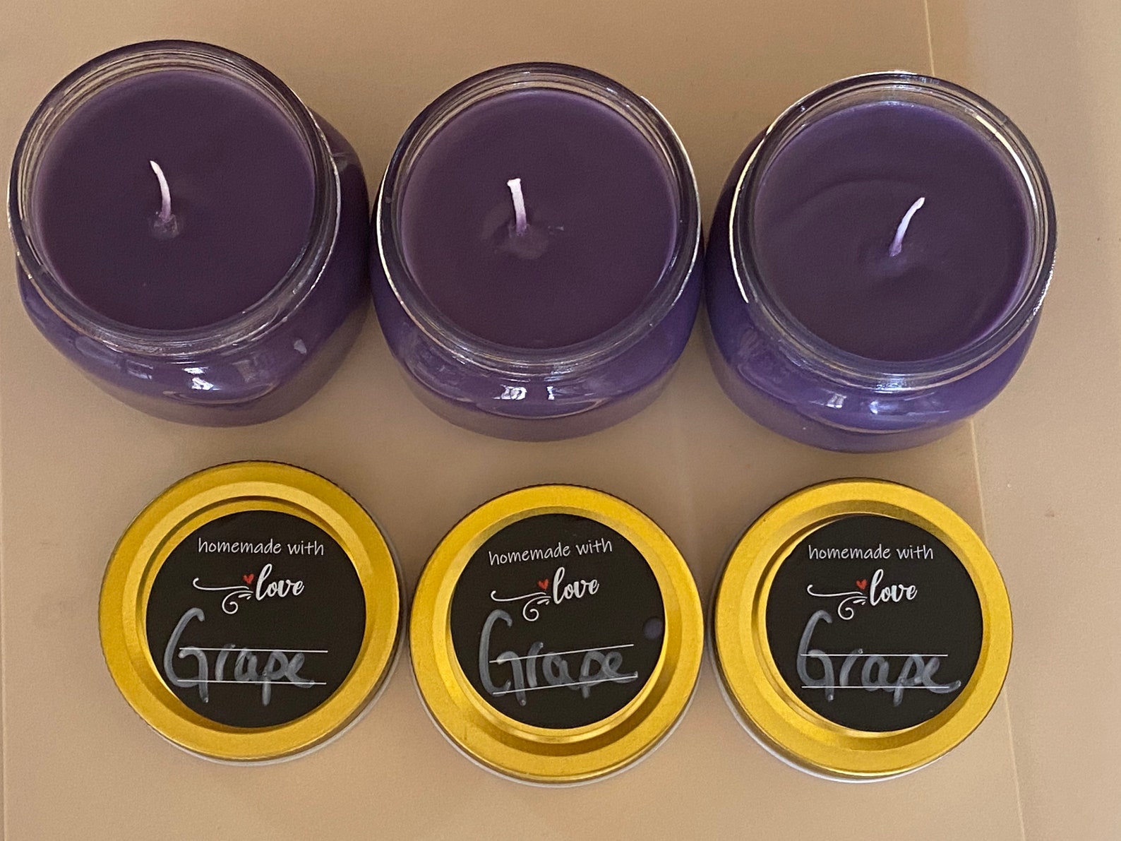 Sale Hand Poured Grape Scented Soy Candle Etsy