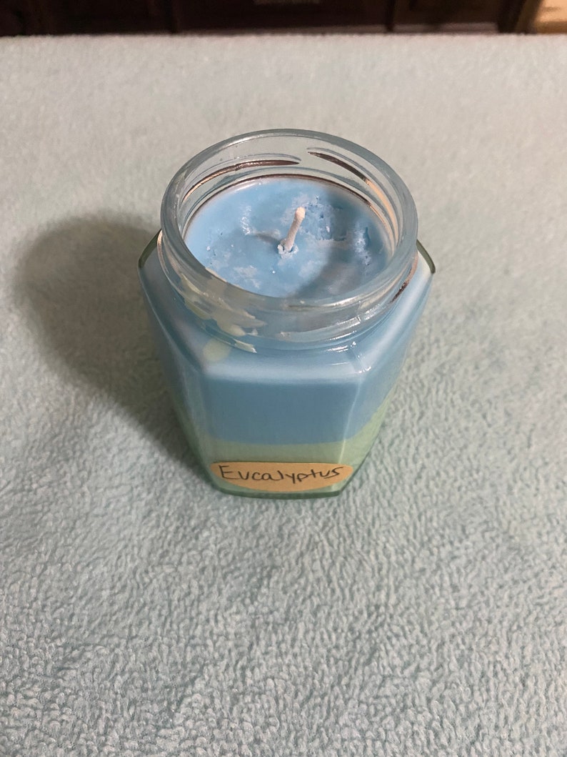 6 ounce Eucalyptus Scented Soy Candle Hand Poured Sale